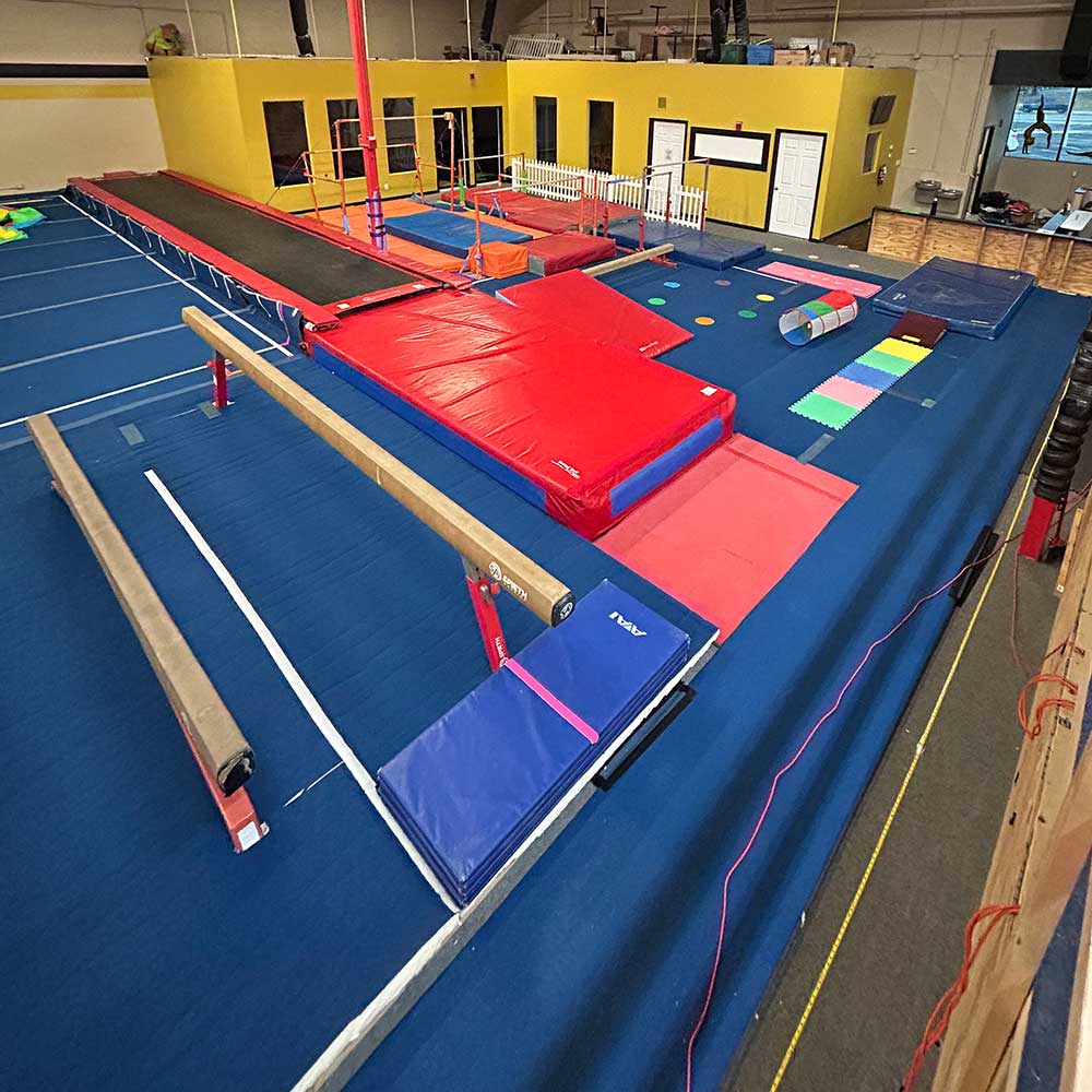Clermont Gymnastics Academy Front of Gym under construction and setup Clermont Gymnastics Academy Front of Gym under construction and setup